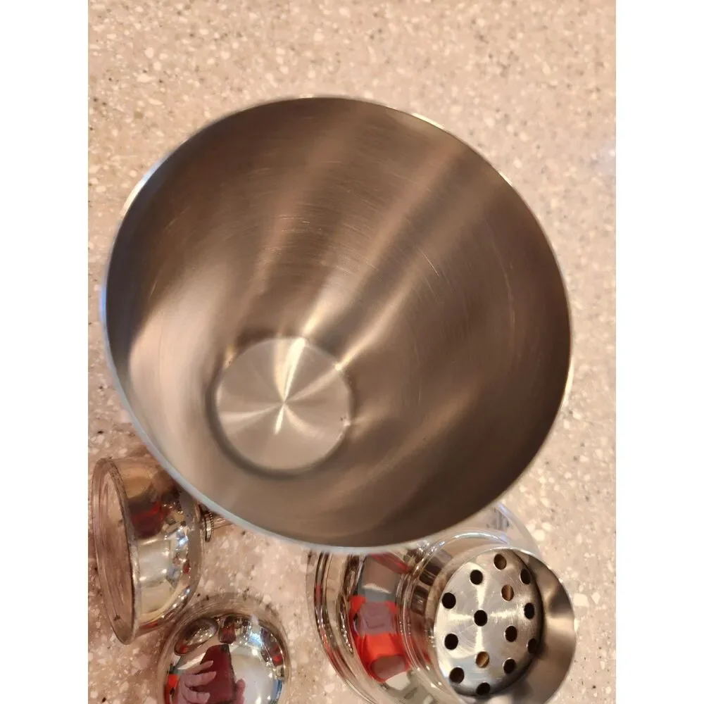 Galpin Aston Martin Cocktail Shaker and Vermouth Dropper Stainless Steel Etched